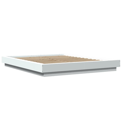 Bedframe bewerkt hout wit 160x200 cm