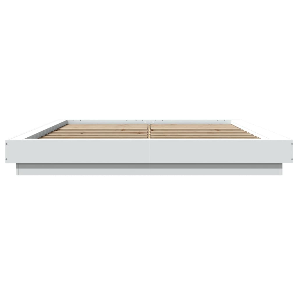Bedframe bewerkt hout wit 160x200 cm