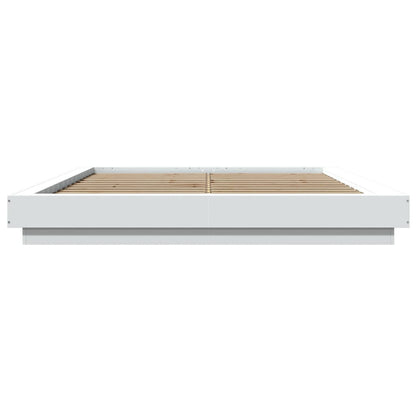 Bedframe bewerkt hout wit 160x200 cm
