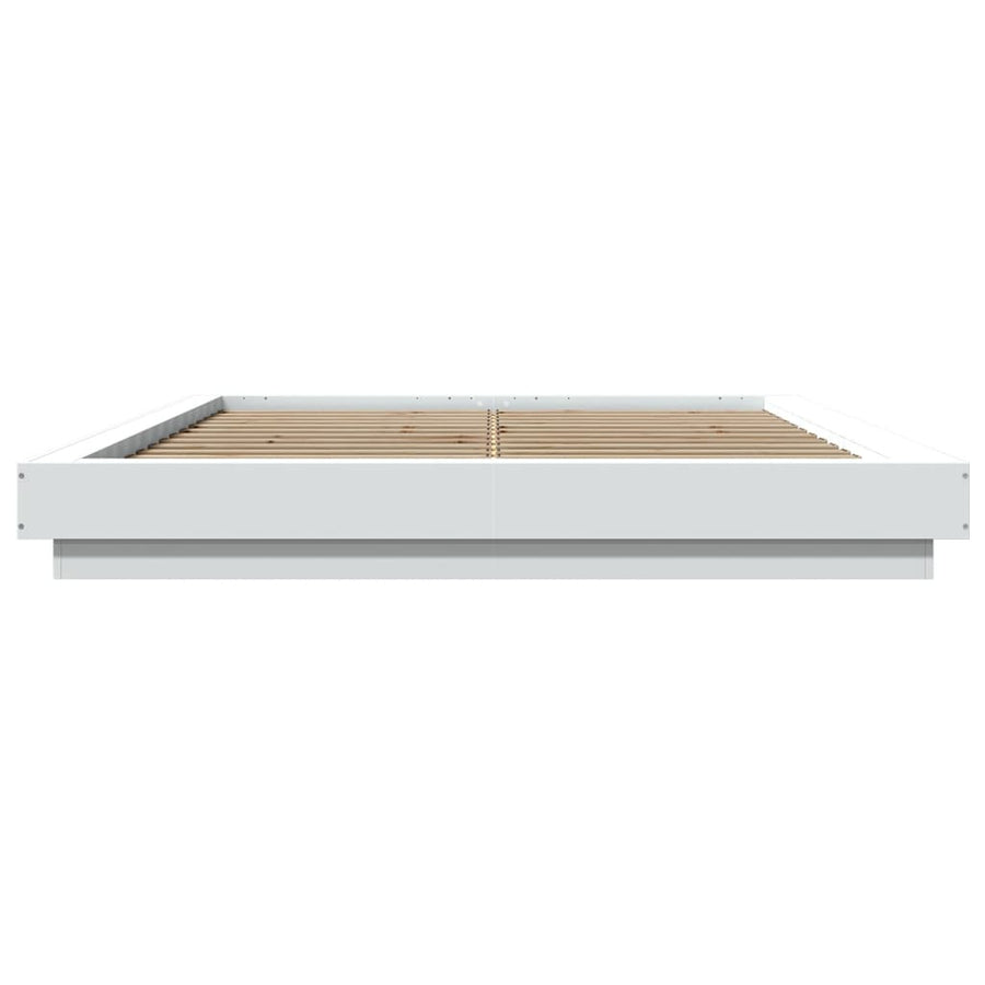 Bedframe bewerkt hout wit 160x200 cm