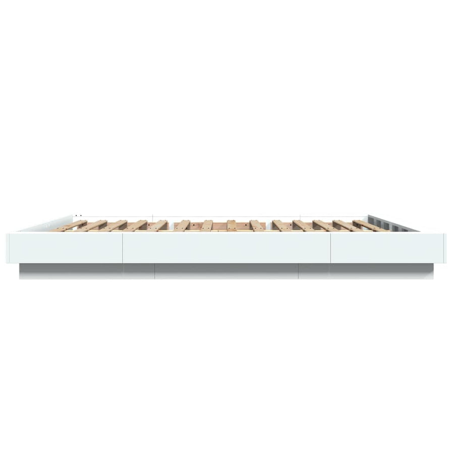 Bedframe bewerkt hout wit 160x200 cm