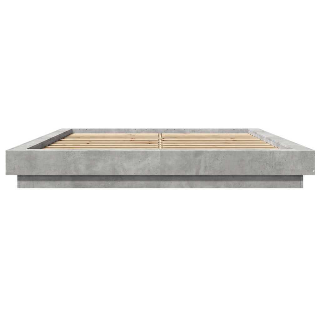 Bedframe bewerkt hout betongrijs 160x200 cm