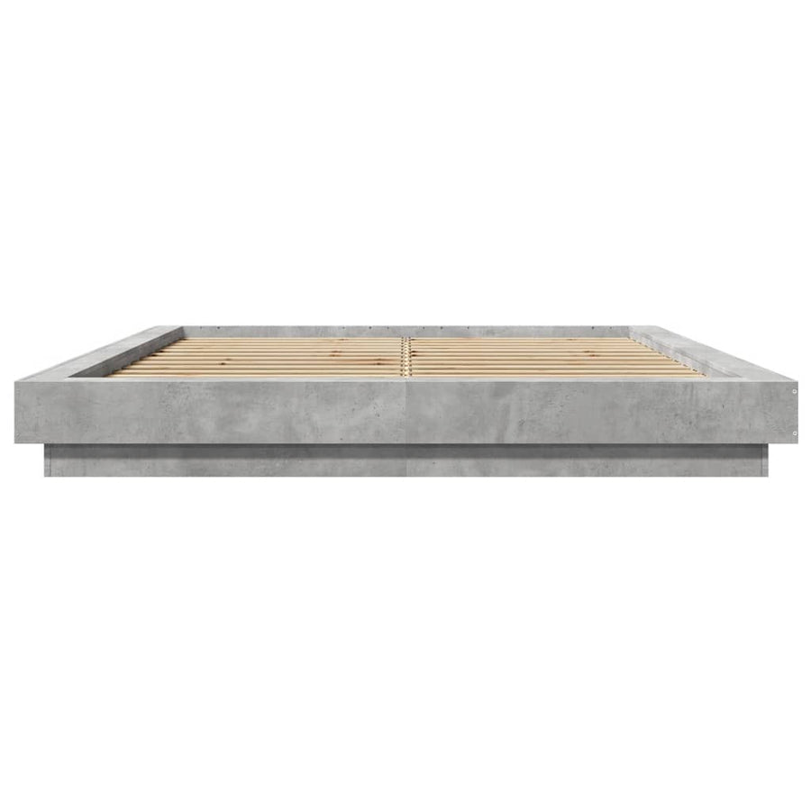 Bedframe bewerkt hout betongrijs 160x200 cm