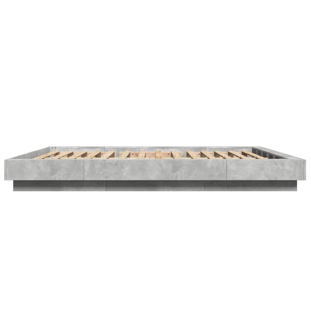 Bedframe bewerkt hout betongrijs 160x200 cm