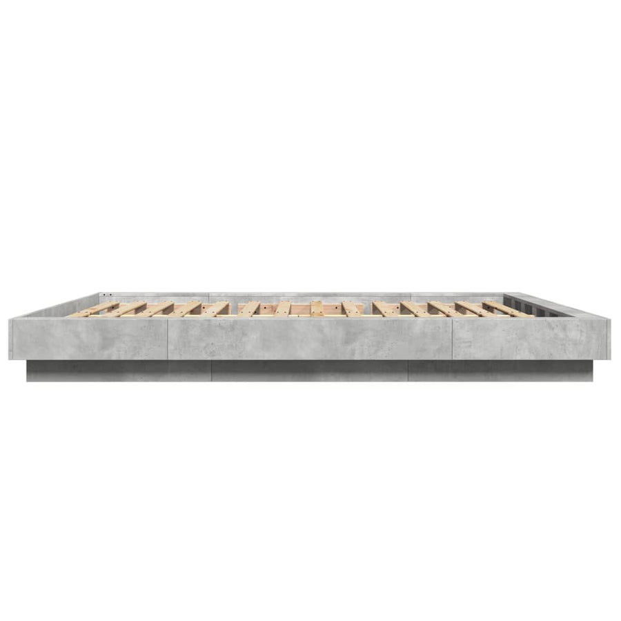 Bedframe bewerkt hout betongrijs 160x200 cm
