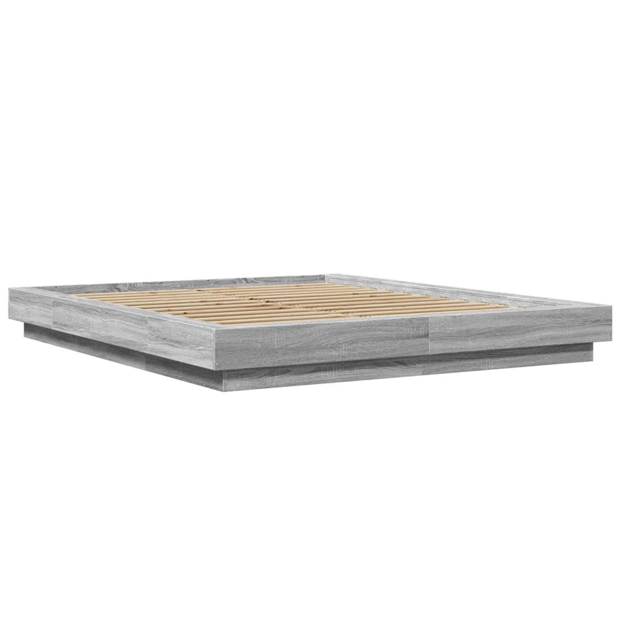 Bedframe bewerkt hout grijs sonoma eikenkleurig 160x200 cm