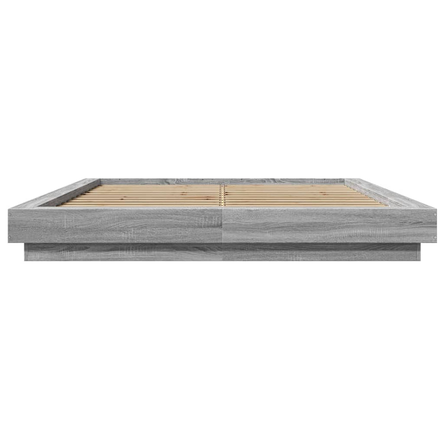 Bedframe bewerkt hout grijs sonoma eikenkleurig 160x200 cm