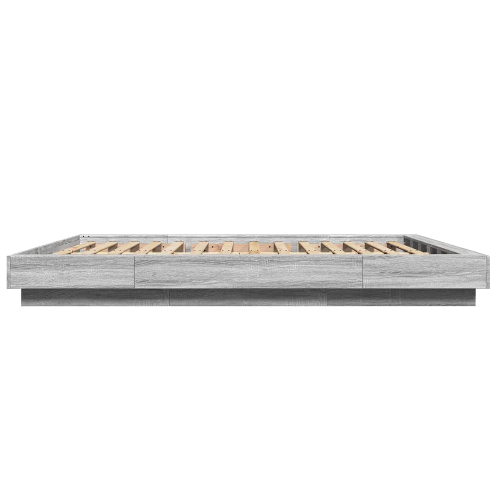 Bedframe bewerkt hout grijs sonoma eikenkleurig 160x200 cm