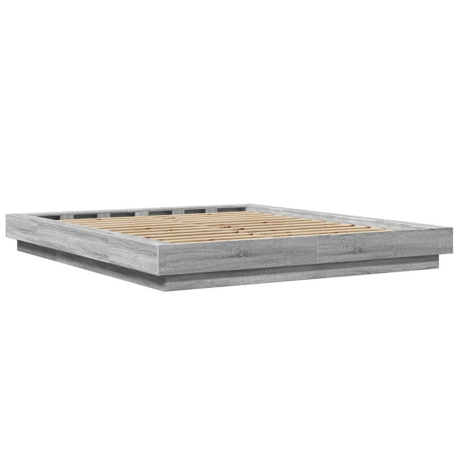 Bedframe bewerkt hout grijs sonoma eikenkleurig 160x200 cm