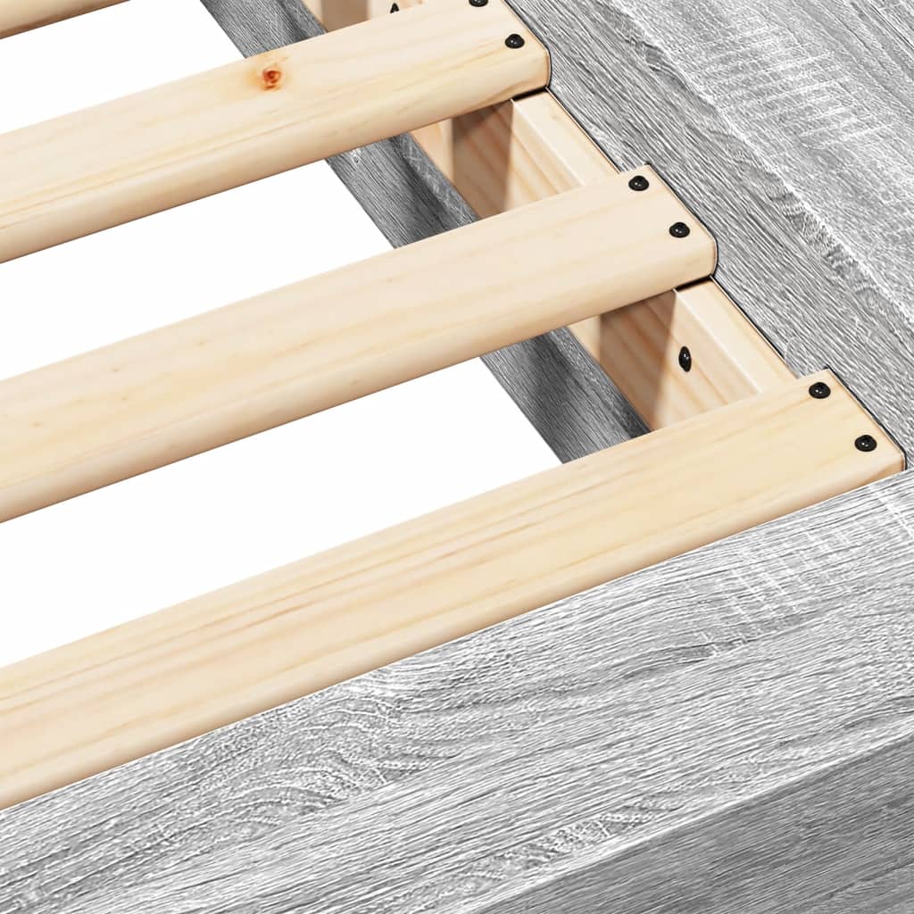 Bedframe bewerkt hout grijs sonoma eikenkleurig 160x200 cm