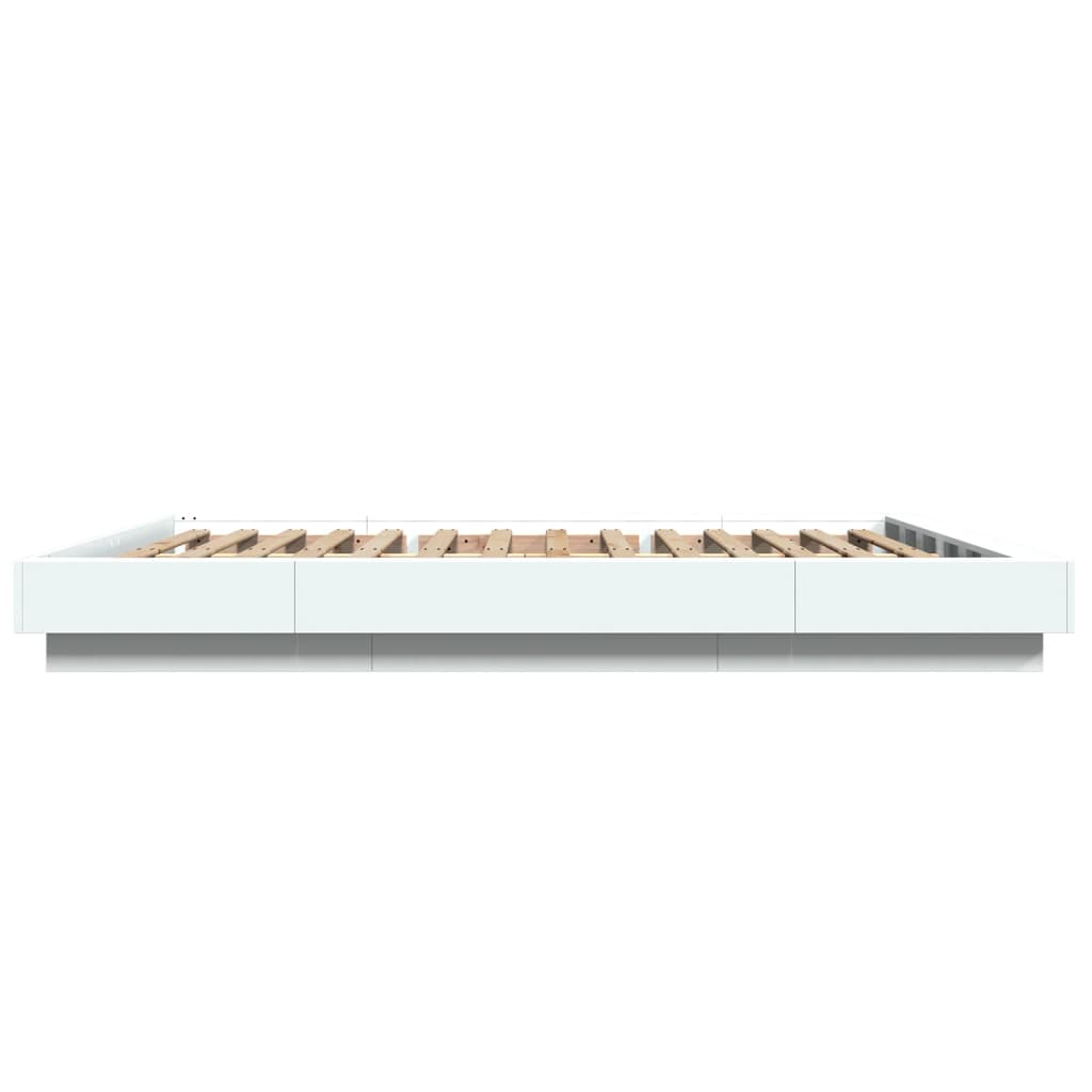 Bedframe bewerkt hout wit 150x200 cm