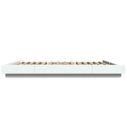 Bedframe bewerkt hout wit 150x200 cm