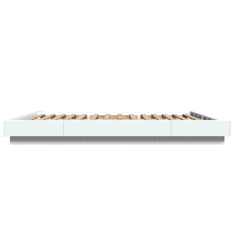 Bedframe bewerkt hout wit 150x200 cm