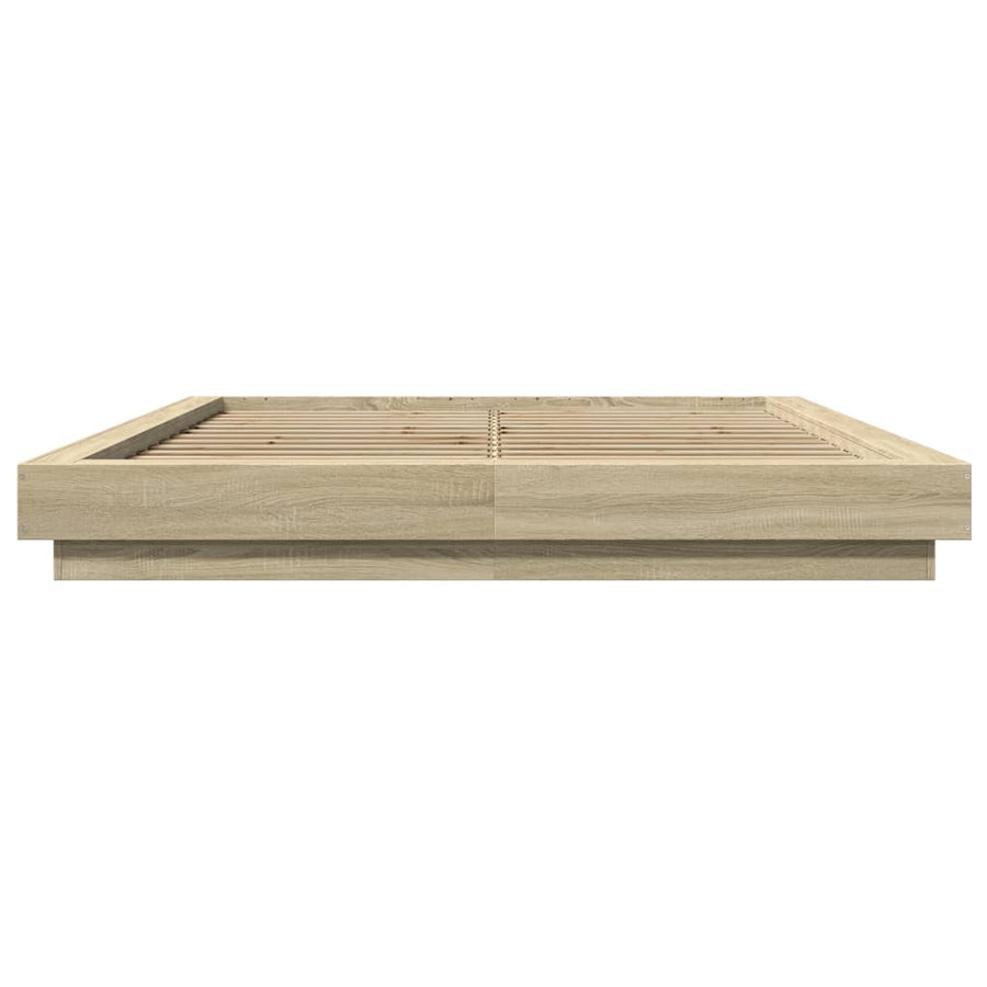 Bedframe bewerkt hout sonoma eikenkleurig 150x200 cm