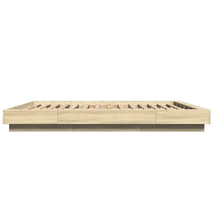 Bedframe bewerkt hout sonoma eikenkleurig 150x200 cm