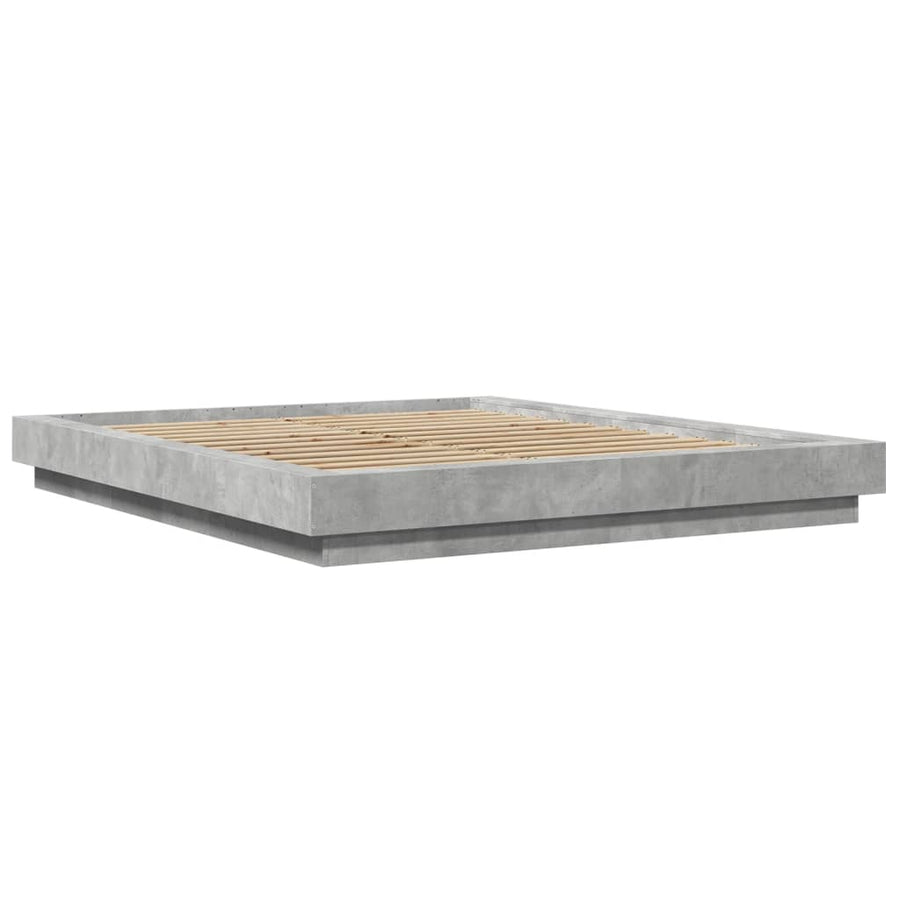 Bedframe bewerkt hout betongrijs 150x200 cm