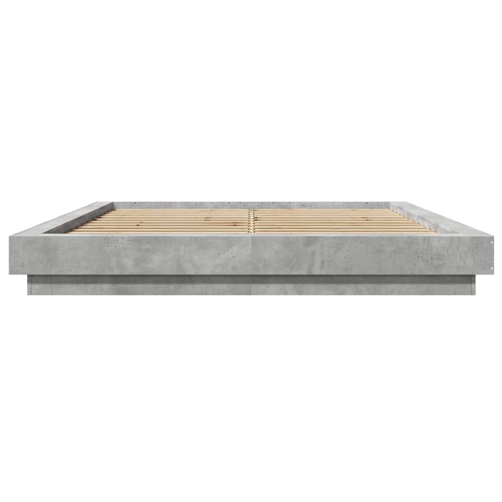 Bedframe bewerkt hout betongrijs 150x200 cm