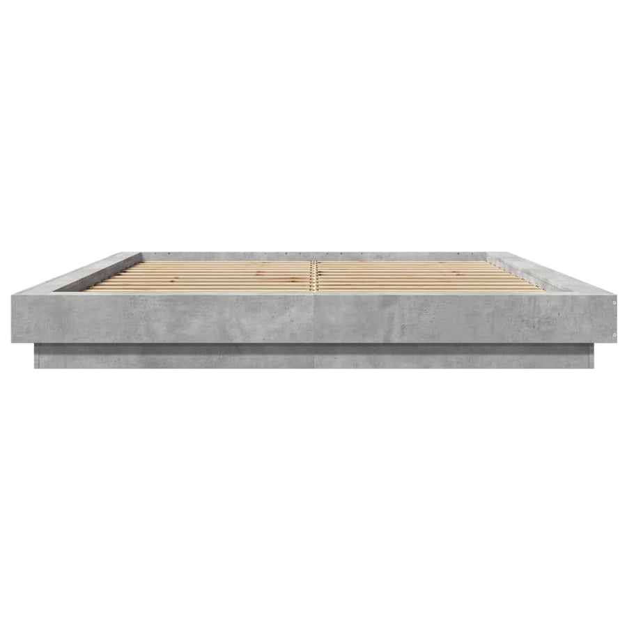 Bedframe bewerkt hout betongrijs 150x200 cm