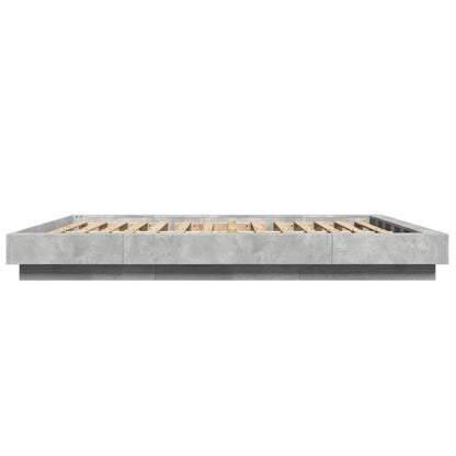 Bedframe bewerkt hout betongrijs 150x200 cm