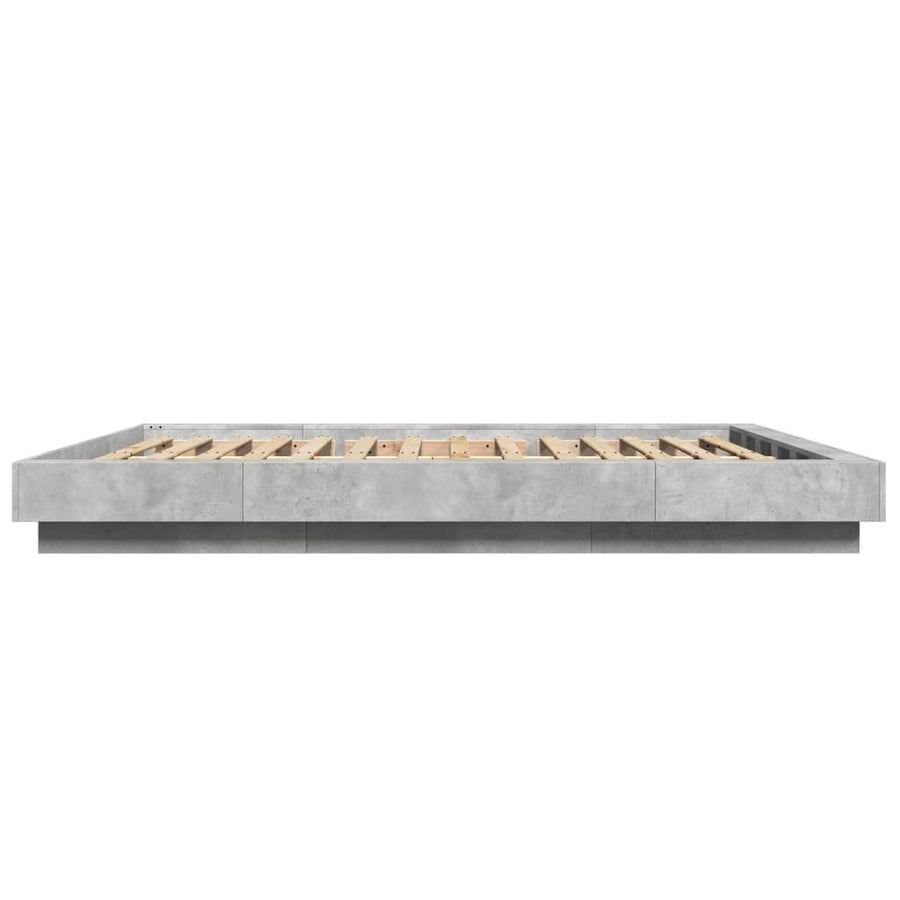 Bedframe bewerkt hout betongrijs 150x200 cm