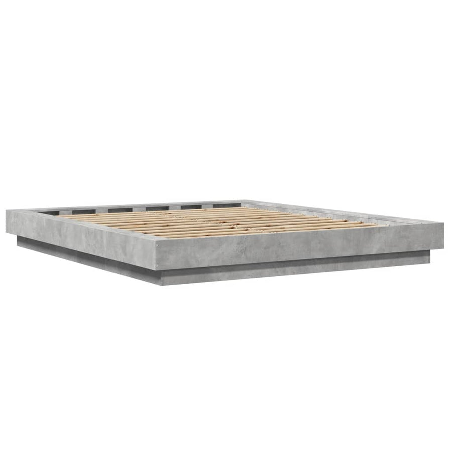 Bedframe bewerkt hout betongrijs 150x200 cm
