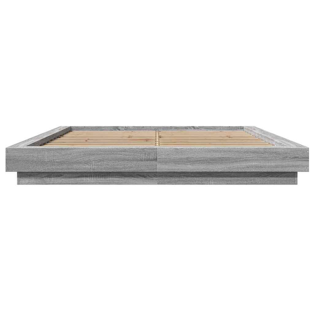 Bedframe bewerkt hout grijs sonoma eikenkleurig 150x200 cm