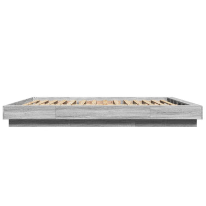 Bedframe bewerkt hout grijs sonoma eikenkleurig 150x200 cm