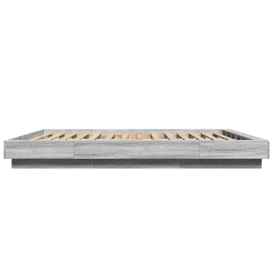 Bedframe bewerkt hout grijs sonoma eikenkleurig 150x200 cm