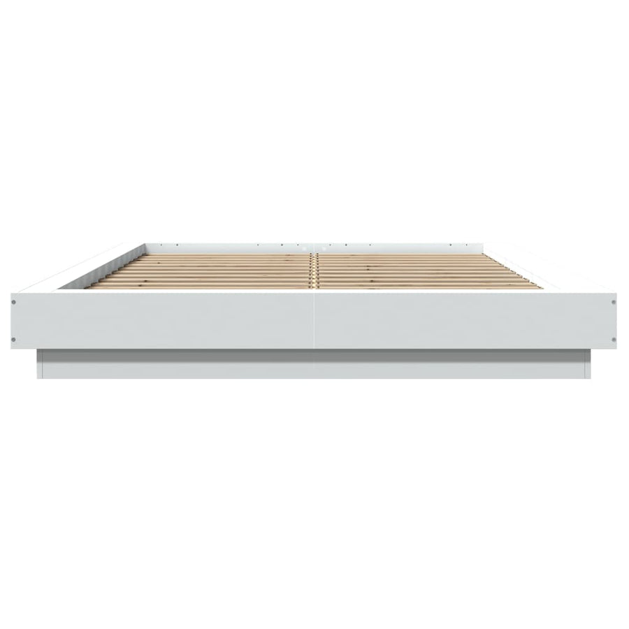 Bedframe bewerkt hout wit 140x200 cm