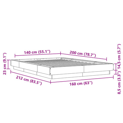 Bedframe bewerkt hout wit 140x200 cm