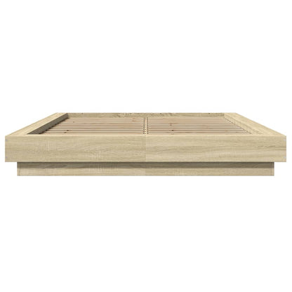 Bedframe bewerkt hout sonoma eikenkleurig 140x200 cm