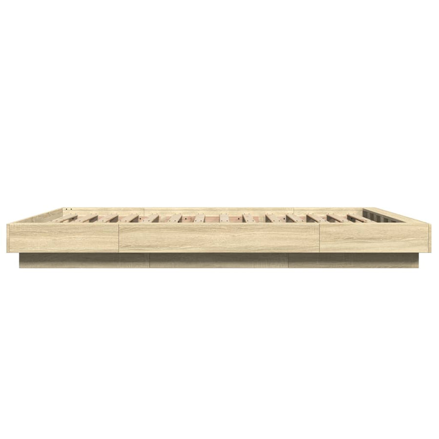 Bedframe bewerkt hout sonoma eikenkleurig 140x200 cm