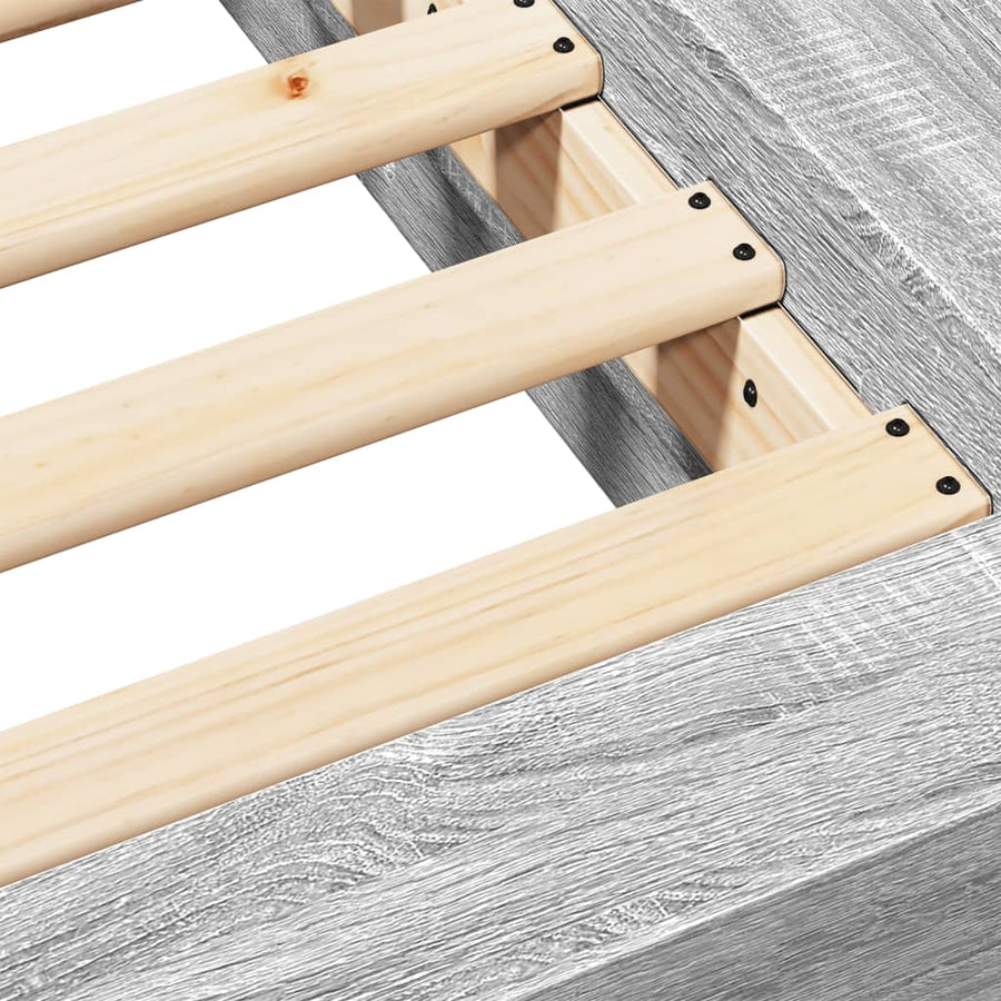Bedframe bewerkt hout grijs sonoma eikenkleurig 140x200 cm