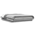 Bed frame processed wood grey Sonoma oak colour 140x200 cm