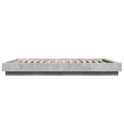 Bedframe bewerkt hout betongrijs 120x200 cm