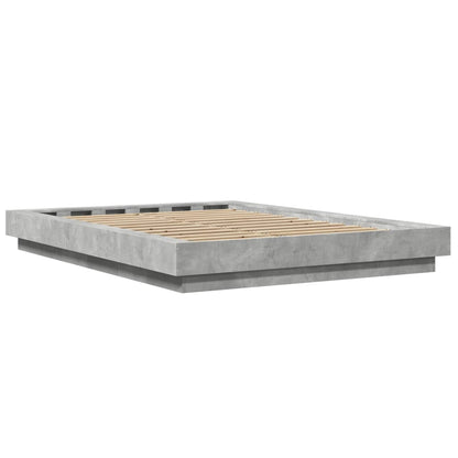 Bedframe bewerkt hout betongrijs 120x200 cm