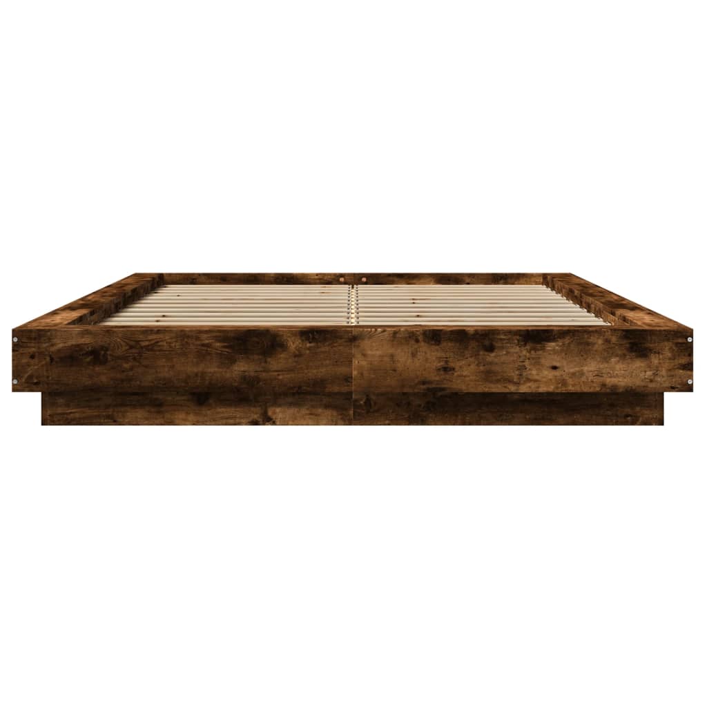 Bedframe bewerkt hout gerookt eikenkleurig 120x200 cm