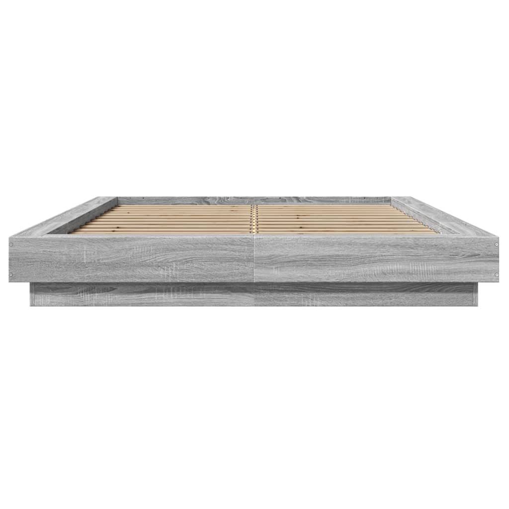Bedframe bewerkt hout grijs sonoma eikenkleurig 120x200 cm