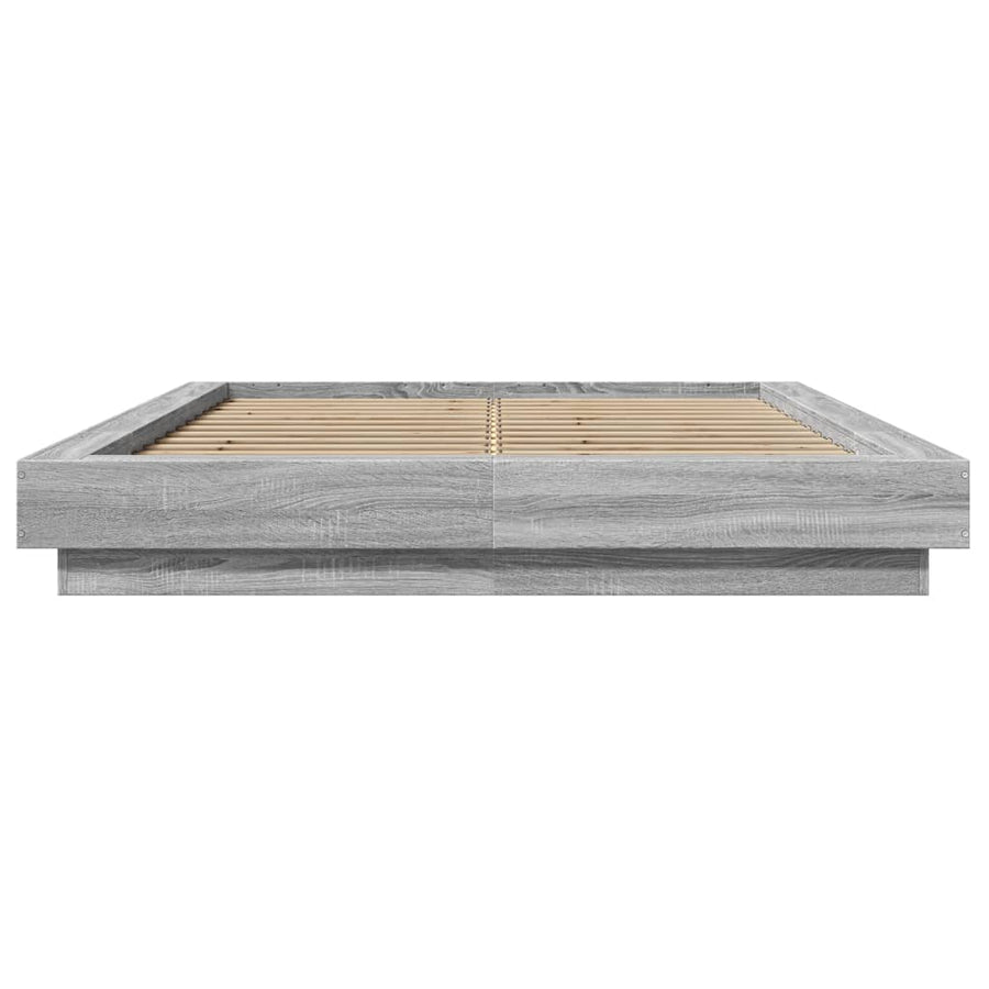 Bedframe bewerkt hout grijs sonoma eikenkleurig 120x200 cm