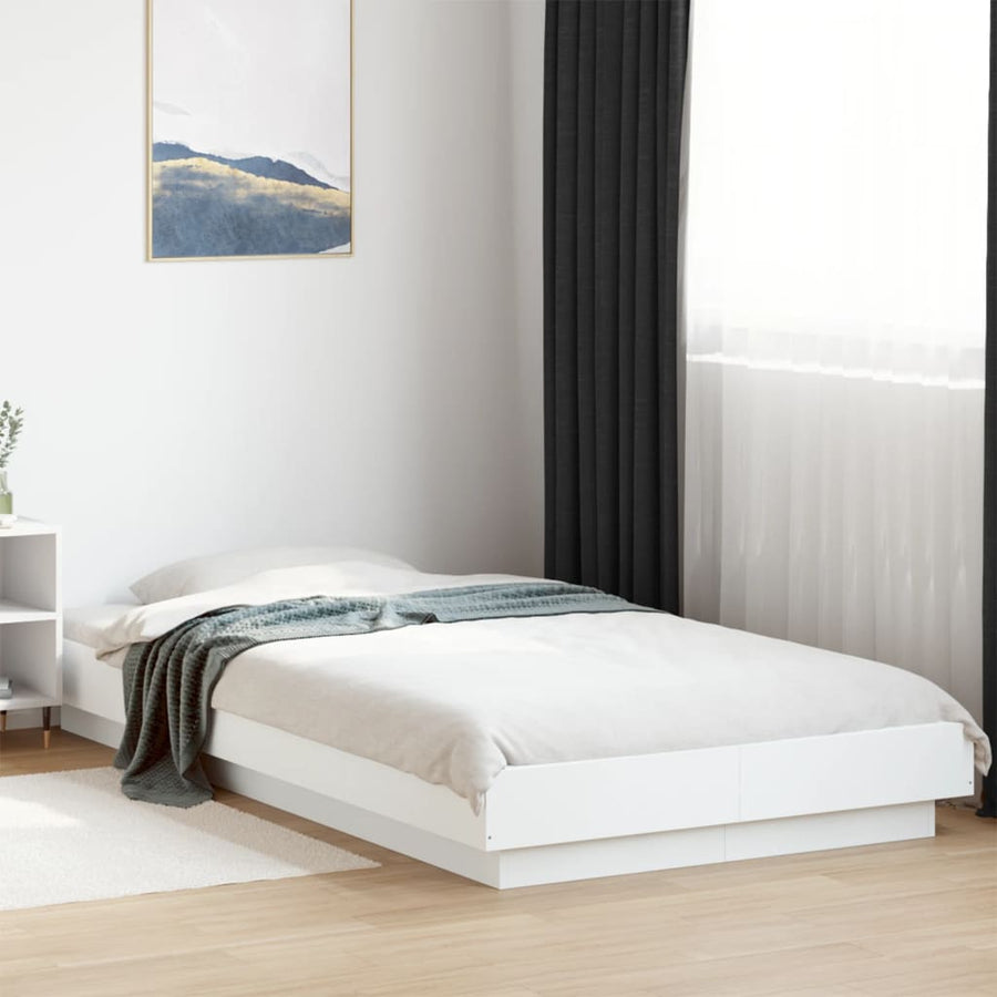 Bedframe bewerkt hout wit 100x200 cm