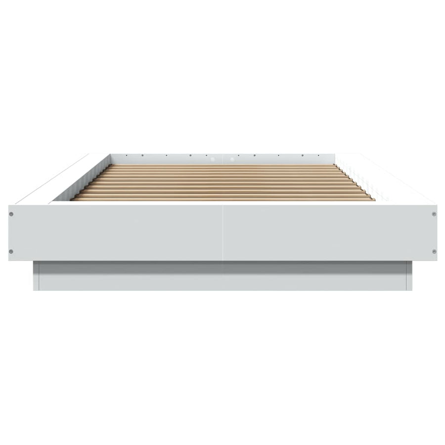 Bedframe bewerkt hout wit 100x200 cm