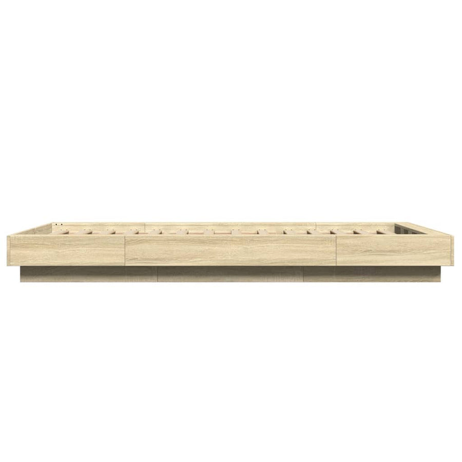 Bedframe bewerkt hout sonoma eikenkleurig 100x200 cm