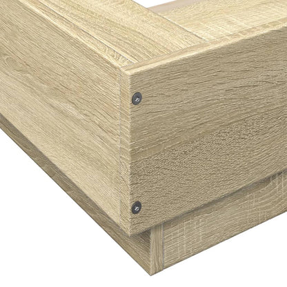 Bedframe bewerkt hout sonoma eikenkleurig 100x200 cm