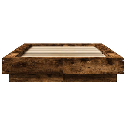 Bedframe bewerkt hout gerookt eikenkleurig 100x200 cm