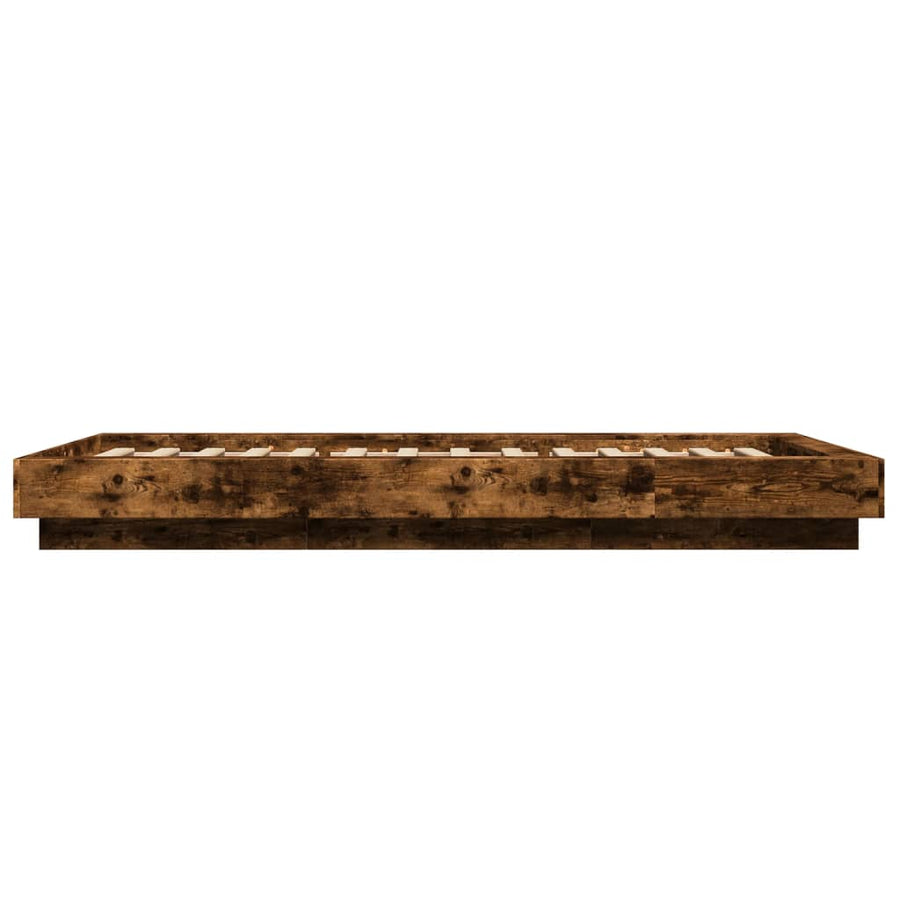 Bedframe bewerkt hout gerookt eikenkleurig 100x200 cm