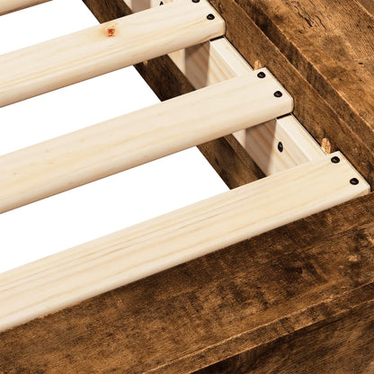 Bedframe bewerkt hout gerookt eikenkleurig 100x200 cm