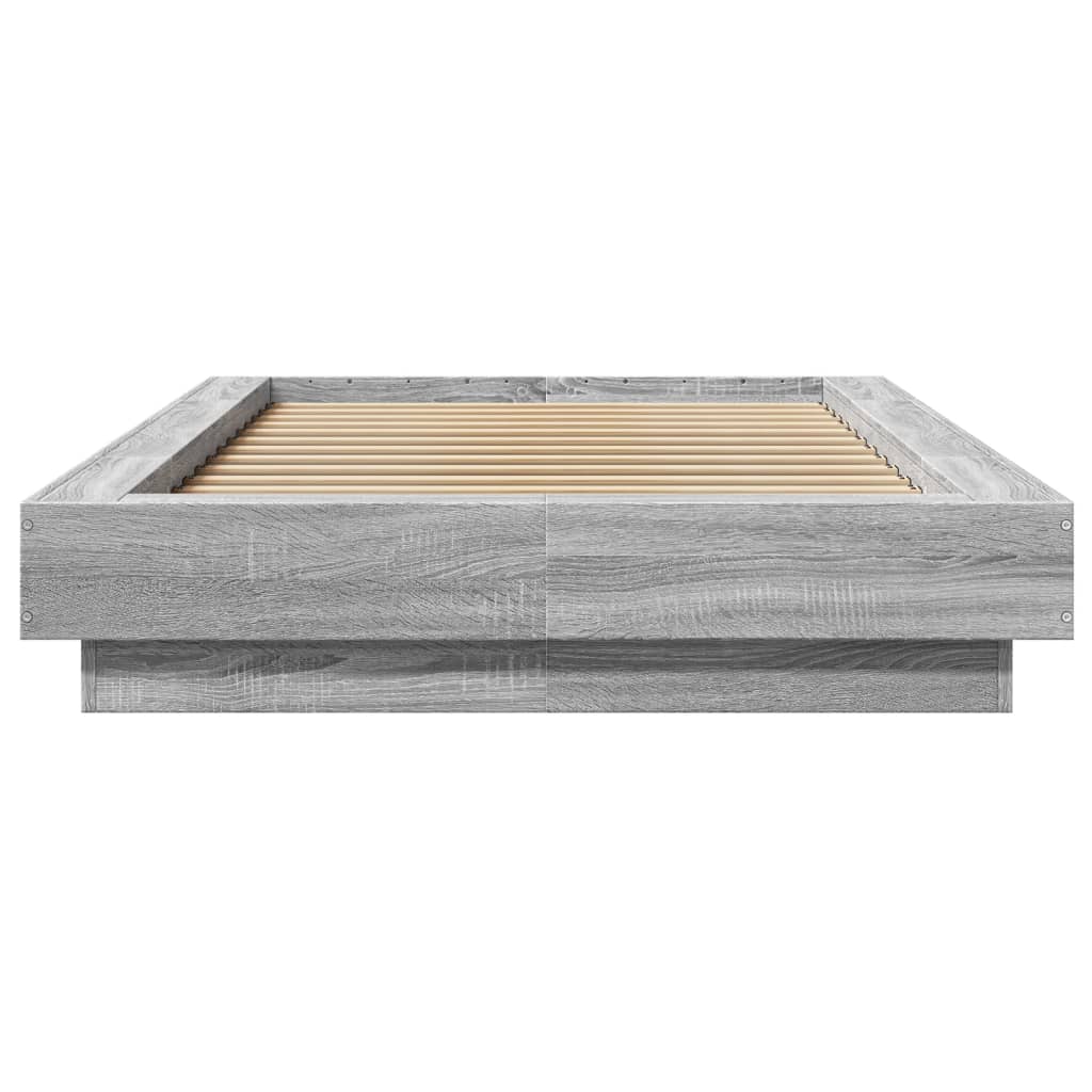 Bedframe bewerkt hout grijs sonoma eikenkleurig 100x200 cm