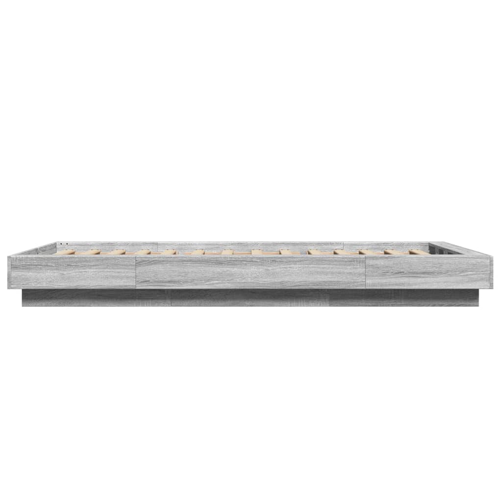 Bedframe bewerkt hout grijs sonoma eikenkleurig 100x200 cm