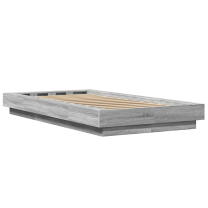 Bedframe bewerkt hout grijs sonoma eikenkleurig 100x200 cm