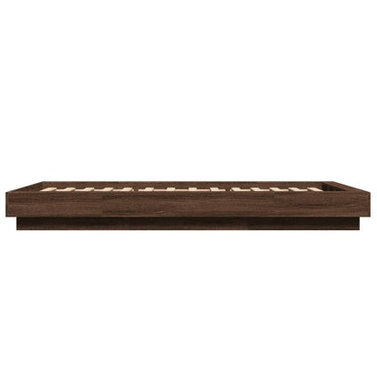 Bedframe bewerkt hout bruin eikenkleur 100x200 cm